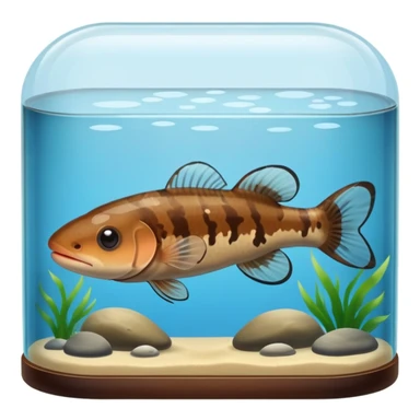 Dojo loach making kissy face from behind aquarium glass  sticker