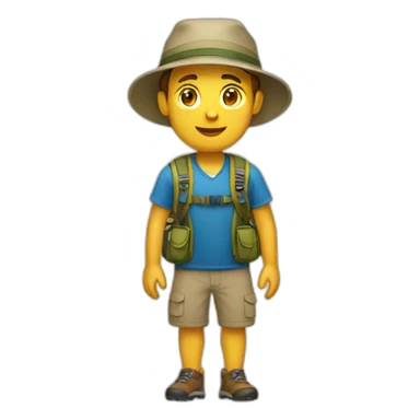 a tourist in hiking clothes sticker