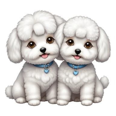 Two Bichon frise girls  sticker