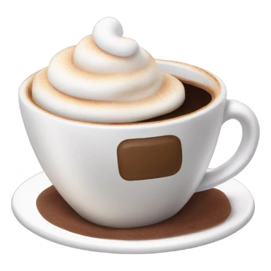 cup of coffee with marshmellows and straw sticker