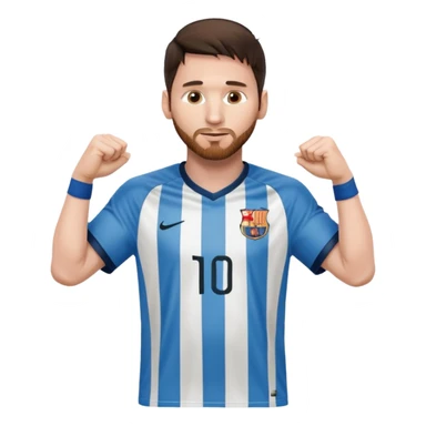 Lionel Messi holding up his shirt to the side sticker
