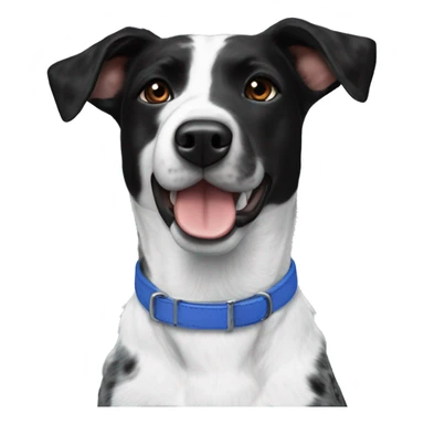 Black and white Blue heeler pointer mix floppy ears sticker