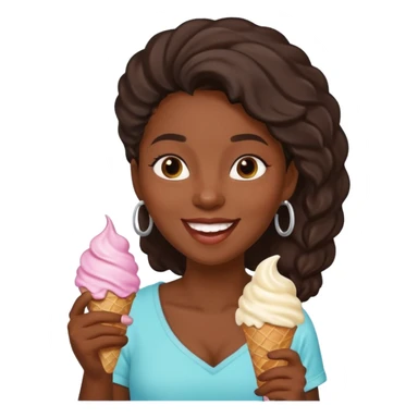 black woman eats ice cream  sticker