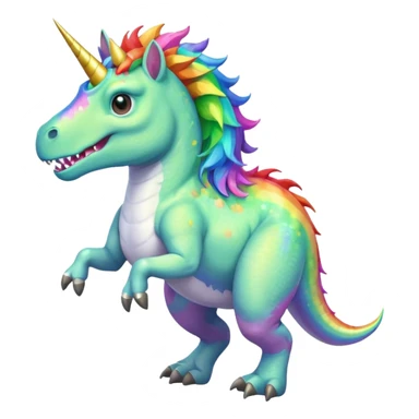 Unicorn riding a T. rex sticker