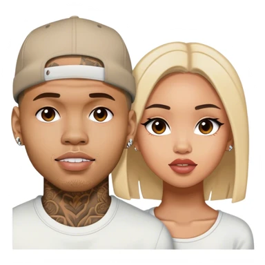  Hyper Realistic Chris Brown and beautiful Karruche Tran  sticker