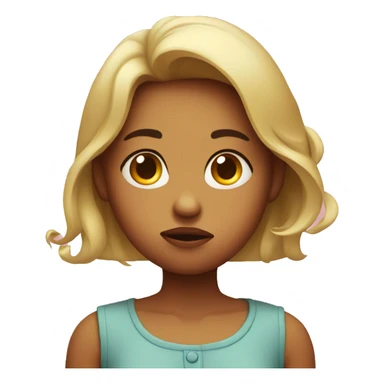 Girl pouting, basically making a face to blow a candle. sticker