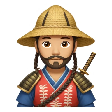 samurai with braided beard and straw hat

































 sticker