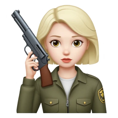 girl with gun facing her head sticker