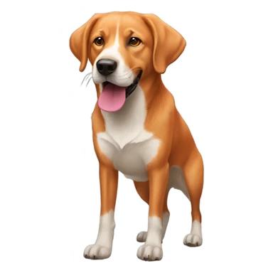 Fox red Labrador retriever holding ball sticker