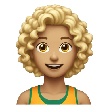 Blond Girl With Curly Hair is Running/ Jogging  sticker