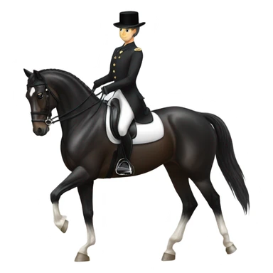 black dressage horse  sticker
