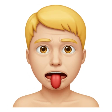 эмодзи с кляпом и он страдает sticker