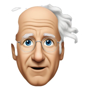 Larry David from Curb your Enthusiasm looking like a Christmas Angel sticker
