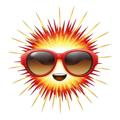 Bursting firework wearing sunglasses sticker