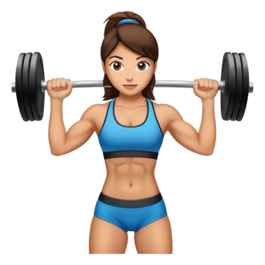 Beautiful tan brunette lifting weights sticker