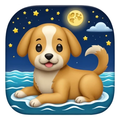 crea un emoji de buenas noches. Pon un texto : Buenas noches Javier y Tobi. Javier es una imagen de profesor y Tobi q sea imagen de un perro sticker