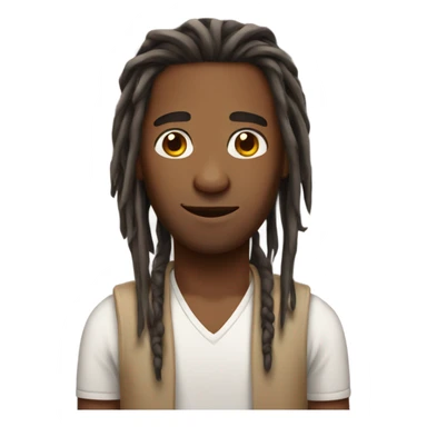 Brown male with long dreads  sticker