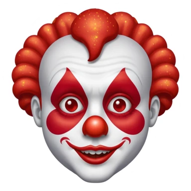 red glitter clown with the neutre facial expression sticker
