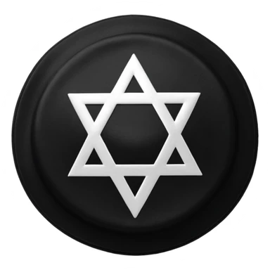 black satin Jewish kippah, viewed from above sticker