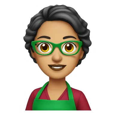 mexican lady green apron  with glasses cooking tacos sticker