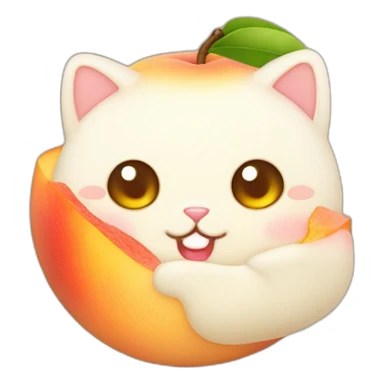 peach rice cake mochi cat sticker