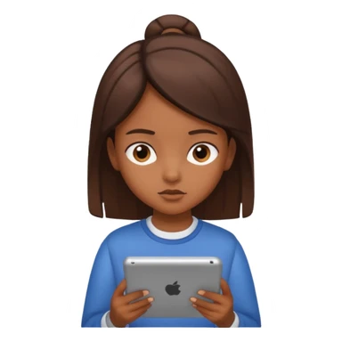 kid woman reading a tablet sticker