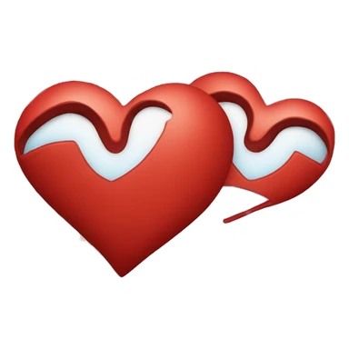 One half red heart and the other half blue sticker