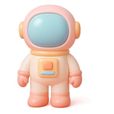 astronaut character in vinyl figure style sticker