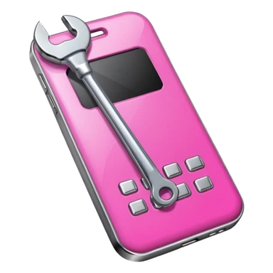 pink cellphone with a wrench sticker