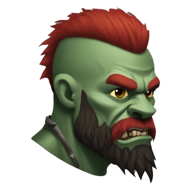 armored orc berserker with red beard & mohican sticker
