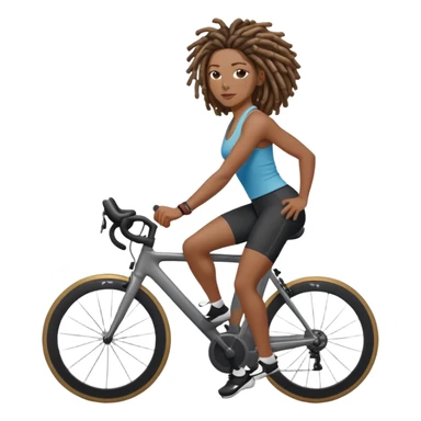 black woman with locs riding a peloton sticker