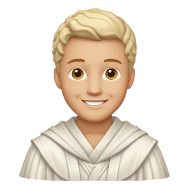 Marble style statue of man head happy full white sticker