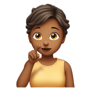 Girl giving flying kiss sticker