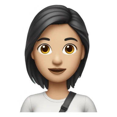memoji female dark hair with silver laptop sticker