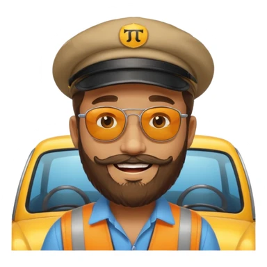 bearded taxi driver sticker