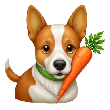 Dog sniffing carrot sticker
