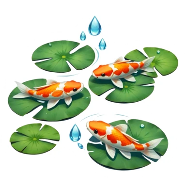 water, water Lillie’s and koi fish sticker