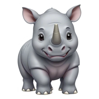 cute disney-style rhino sticker