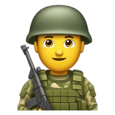 Un militaire en tenu de camouflage avec une arme à feu  sticker