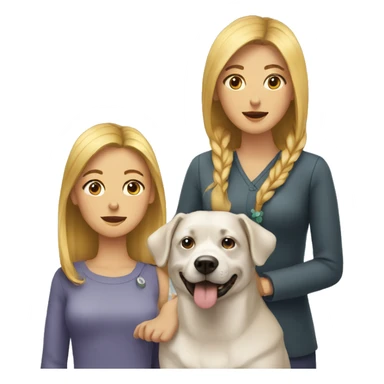 two women with a dog sticker