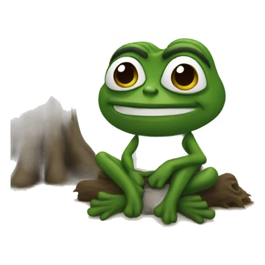 a Pepe sits under a tree  sticker