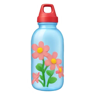 Water bottle with flowers on it sticker
