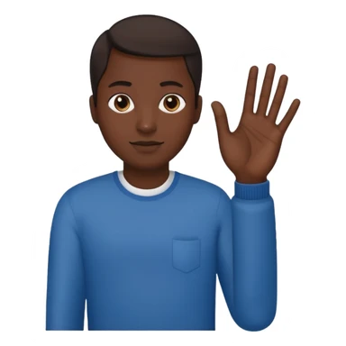 Que este 🙋🏾emoji envés que saludé haga con mano la forma de L sticker