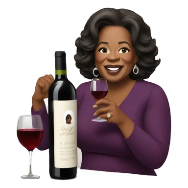 Oprah Winfrey drinking a bottle of wine sticker