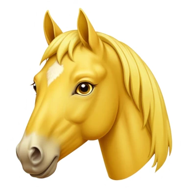 A mature yellow horse with its face facing us. sticker
