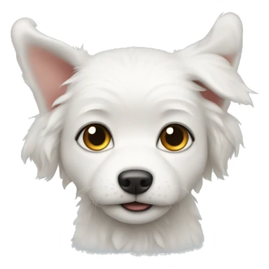 White puppy dog with brow furry ears  sticker
