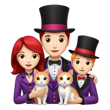 magician couple and their pet cat sticker