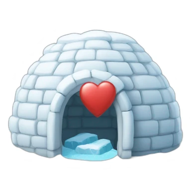 igloo with big cute heart symbol on top of it sticker