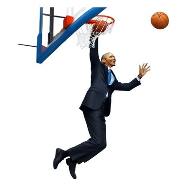 Barack Obama dunking a basketball on Vladimir Putin sticker