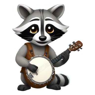 A raccoon playing the banjo sticker